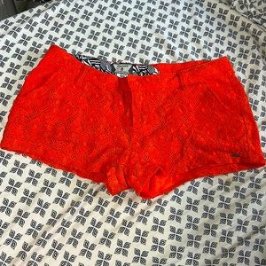 Bright Orange volcom Lace shorts size 9